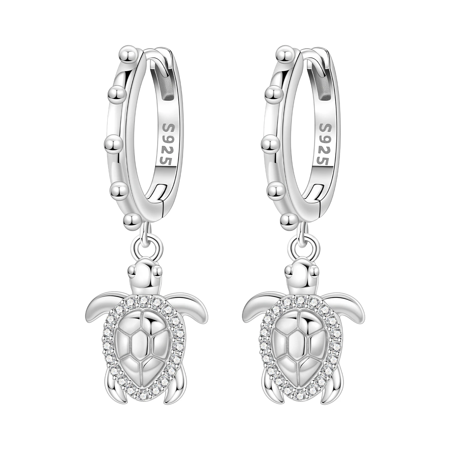 Pendientes de Plata de Ley 925 con Forma de Tortuga Marina, Pendientes Colgantes para Mujer, Joyería de Moda Versátil para Fiestas, Regalos