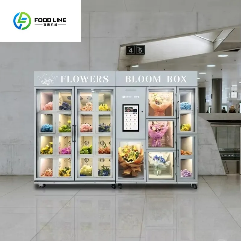 آلة بيع الزهور الخزانة الذكية تخصيص التصميم التلقائي نظام عرض مورد الزهور الطازجة للبيع