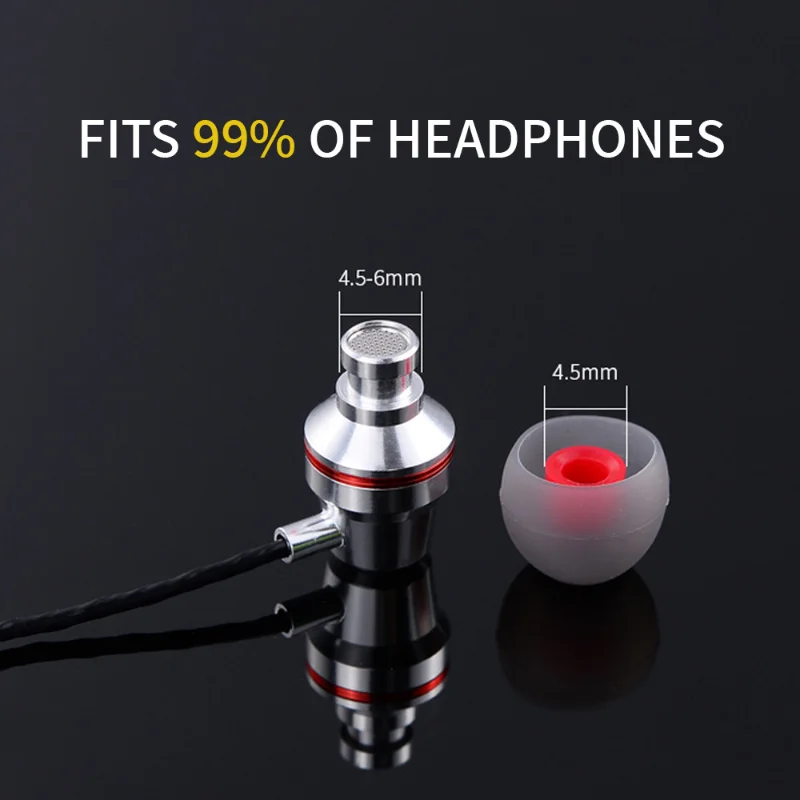 Universal 4.5mm In-ear Earbuds Tips Replacement Earphones Earplugs Silicone Ear Pads Soft Silicone Headset Eartips Cap S M L