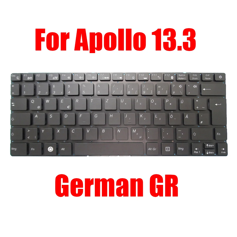 

Replacement Laptop Keyboard For Eurocase For Apollo 13.3 German GR Black Without Frame