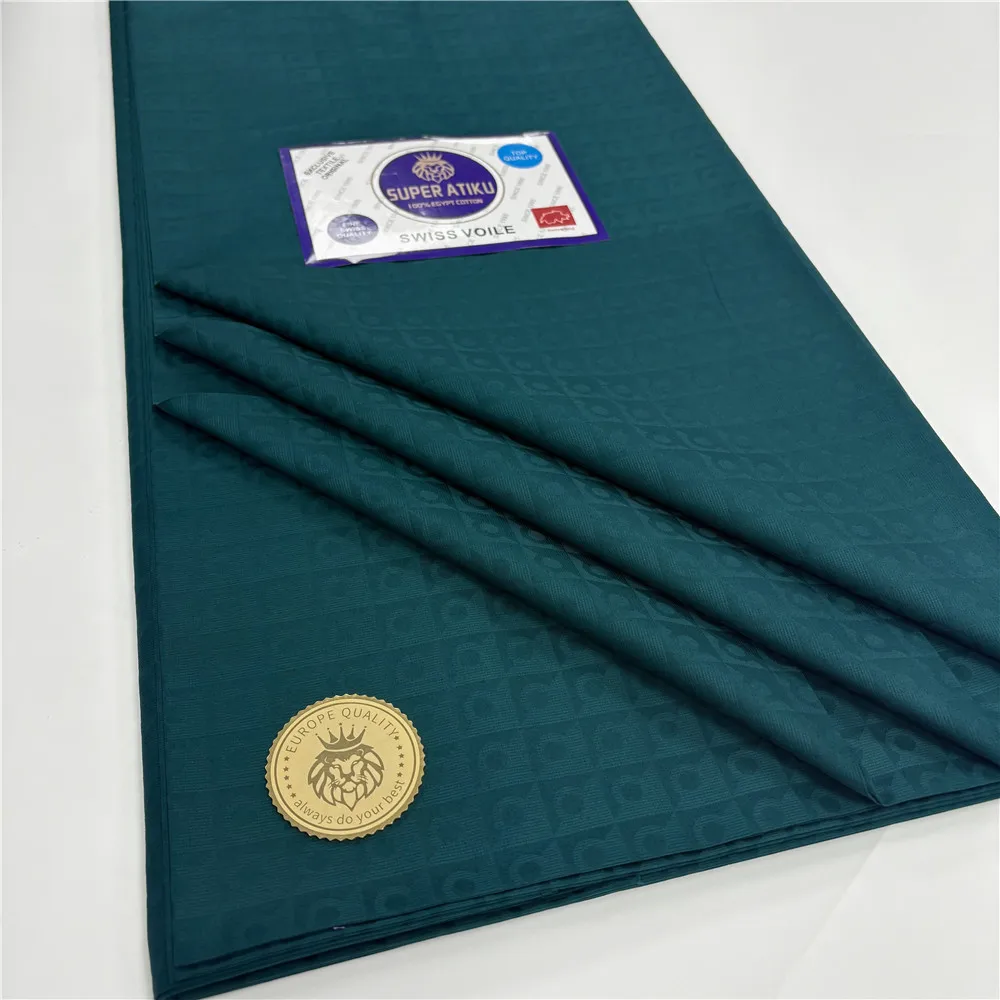 

Hot Sales African Soft Atiku Men Suit Cotton Fabric 5 Yards Swiss Voile Lace 100% Cotton Fabric For Clothes Materials 15A60