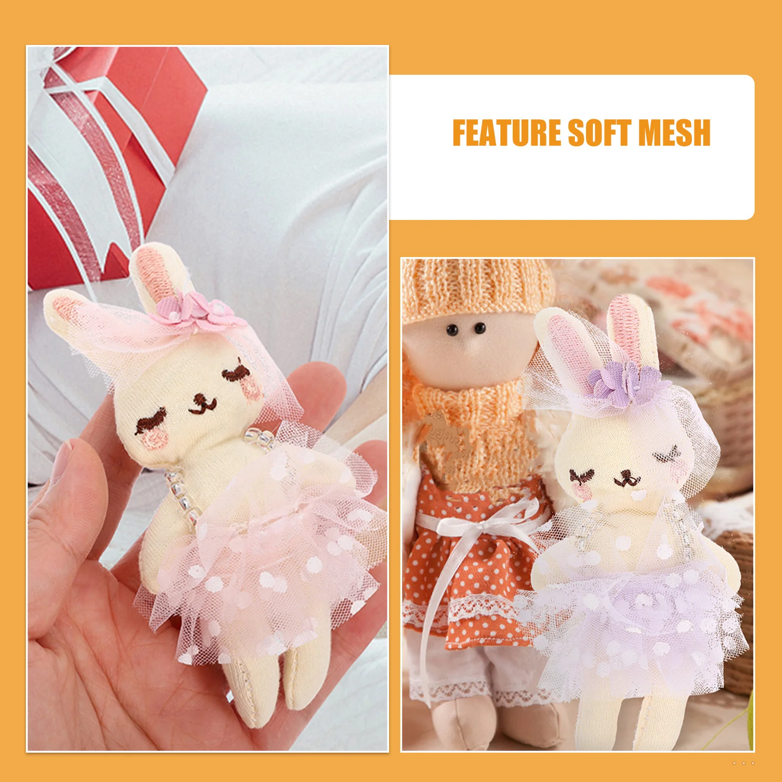 8 قطع من القماش الصغير على شكل أرنب حيوانات محشوة هدايا عيد الفصح الناعمة للفتيات دمية حيوانات محشوة صغيرة لطيفة #5