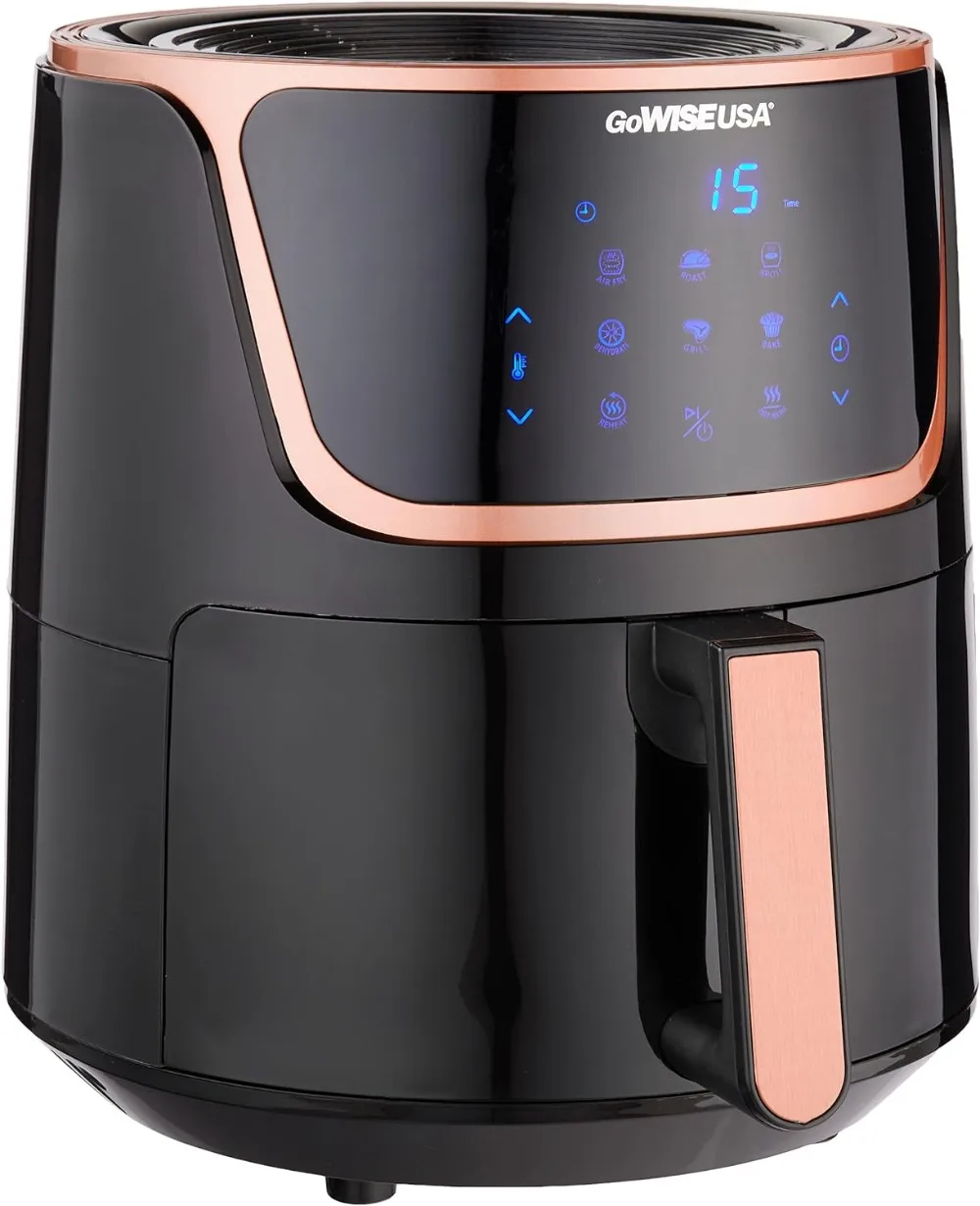 

GoWISE USA GW22955 7-Quart Electric Air Fryer with Dehydrator & 3 Stackable Racks, Digital Touchscreen with 8 Functions