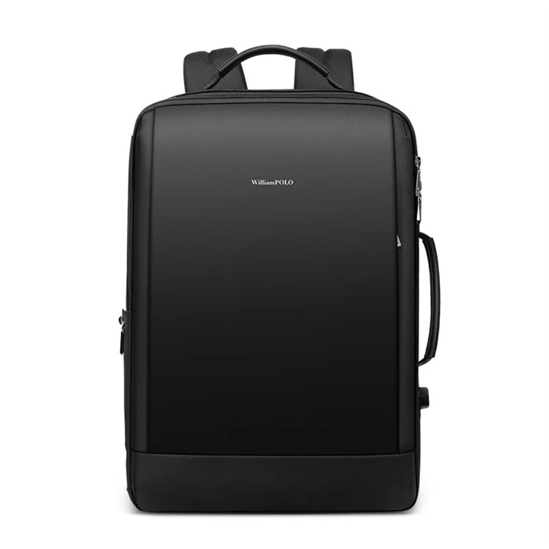 

WILLIAMPOLO Business Commute Backpack Microfiber synthetic leather Men's Backpack Laptop Bag USB Charging Multifunction Handbag