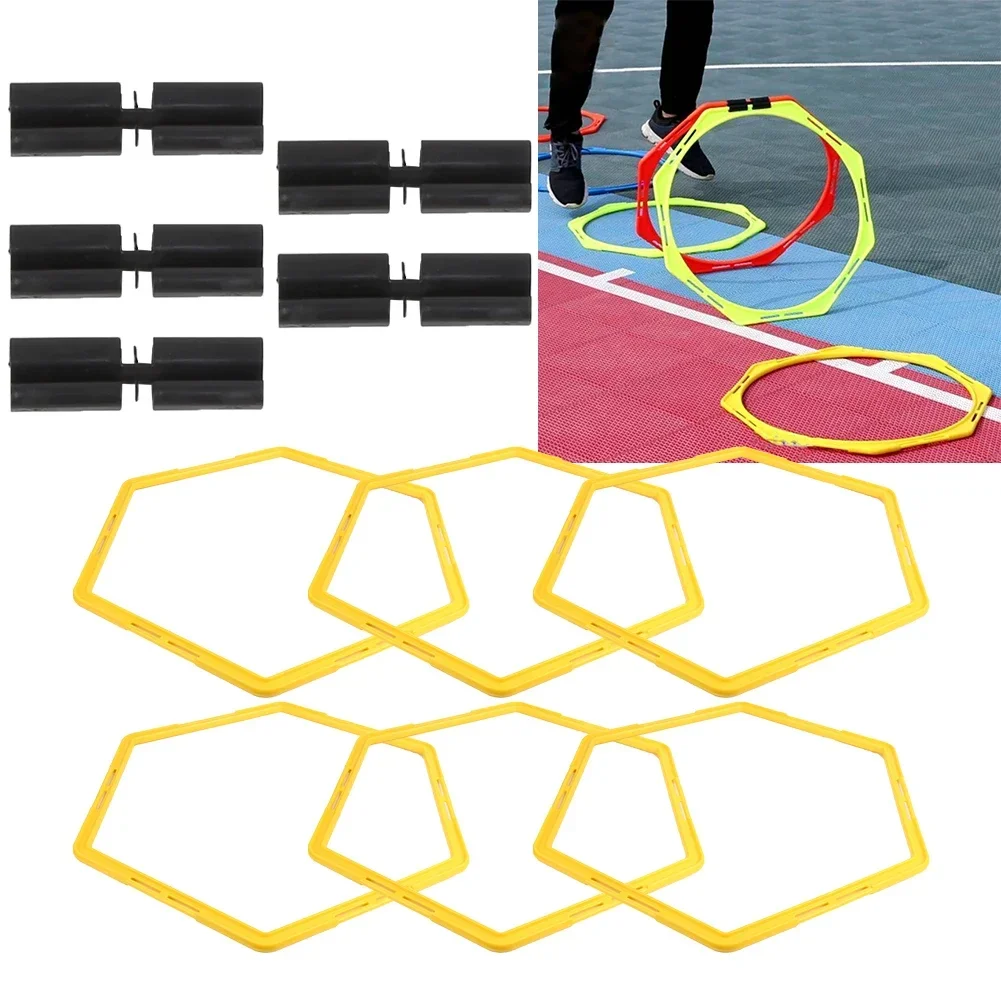 

6Pcs Hexagon Agile Ring Polygon Physical Training Hexagonal Step Suit Football Equipment