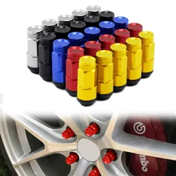 M12x1.5 Extended Tuner Wheel Lug Nut w/53mm Red Aluminum Cap Cover