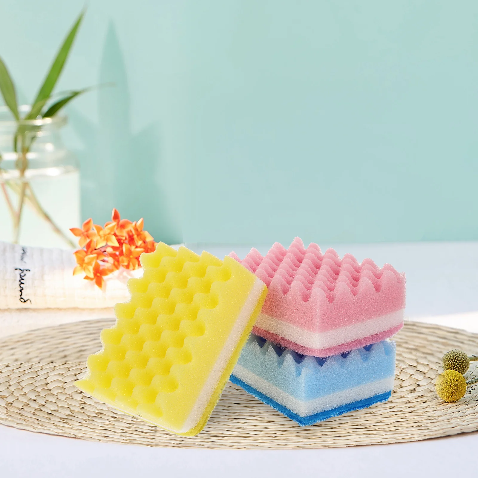 6db Ránehezedő Kötelesség multi-use tisztító sponges non-scratch Bélyegragasztó Ingyenélő Súrolás antena sponges watercolor számára kitchens mosdó autó