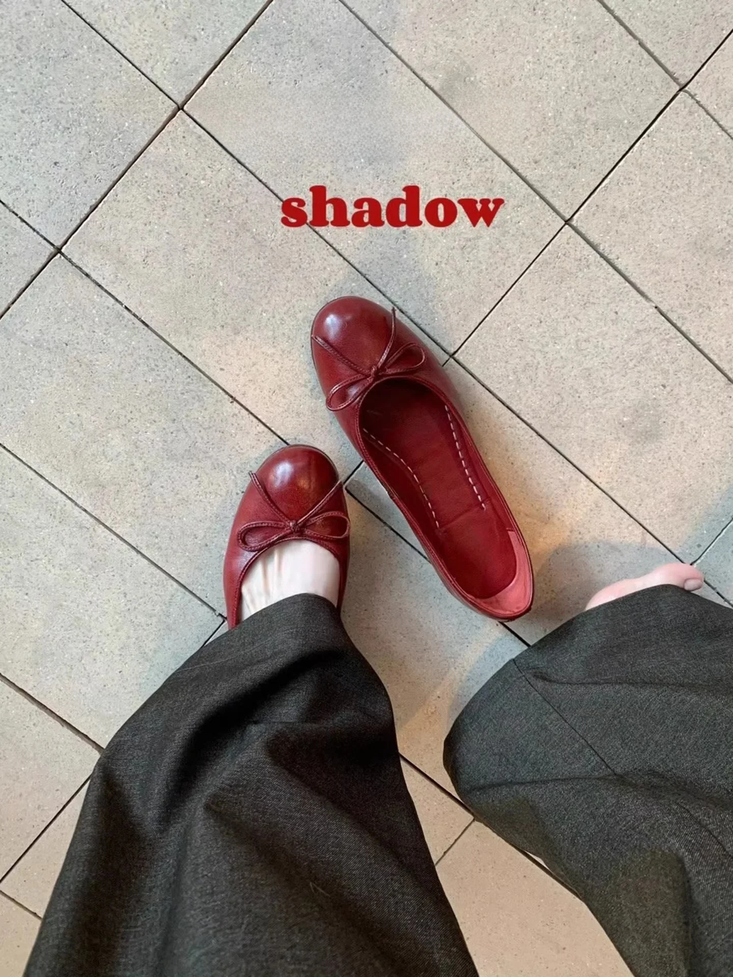 red-ballet-flats-women's-new-2026-flat-bot-knot-ele-semi-up-booties-oil-wax-sensation-skin-version