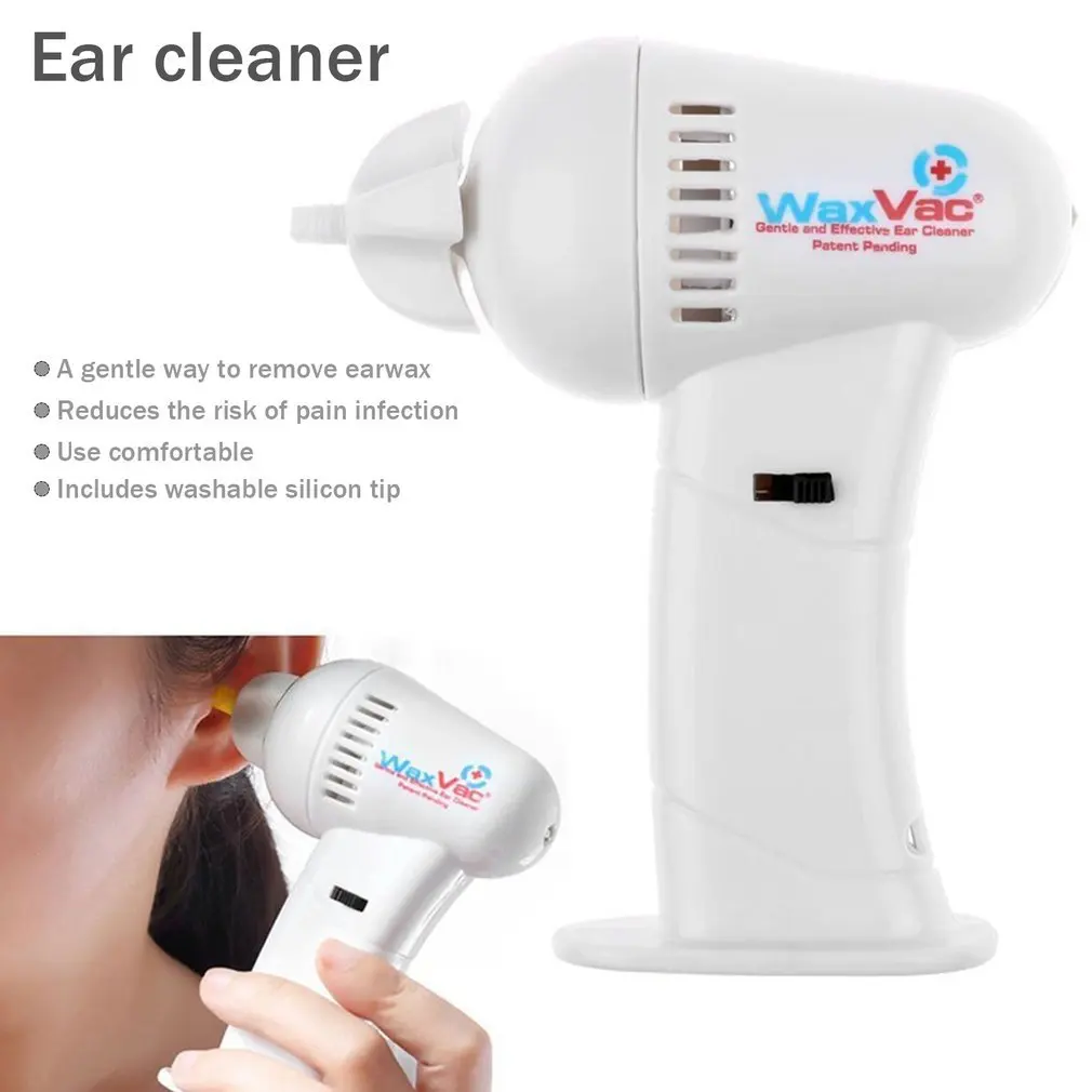 Portable Size Electronic Ear Vacuum Cleaner Ear Wax Vac Removal Safety Body Health Care with Soft & Safety Head