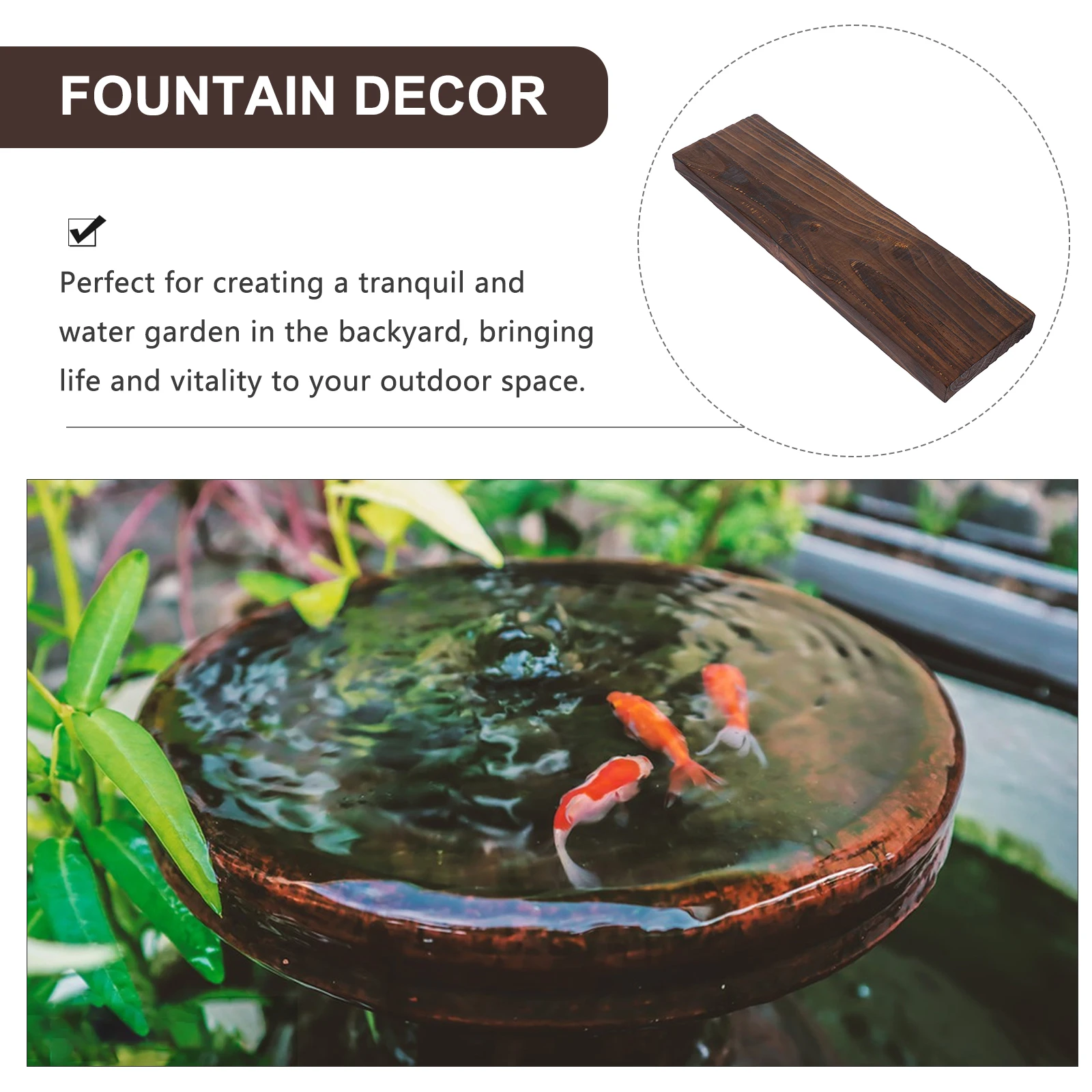 

Carbonized Wood Board Fish Tank Decor Aquarium Natural Wood Plank Light Brown Long Underwater Ornament Craft Supply Pond Garden
