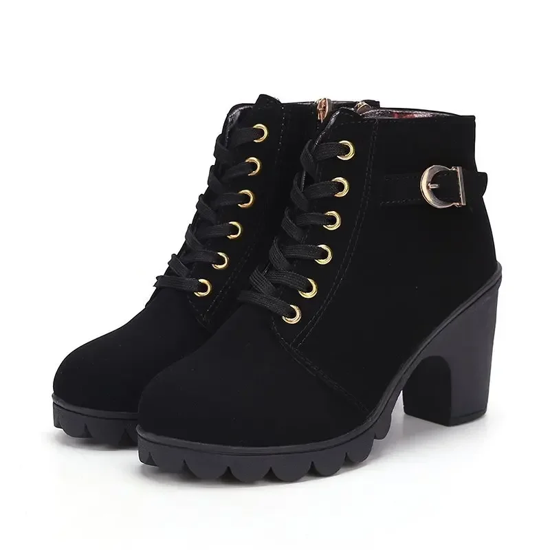 2024 Fashion New Hot Seller Women High Heel Boots Autumn Winter Booties Woman Lady Shoes Brown Black Short Boot Women Shoes