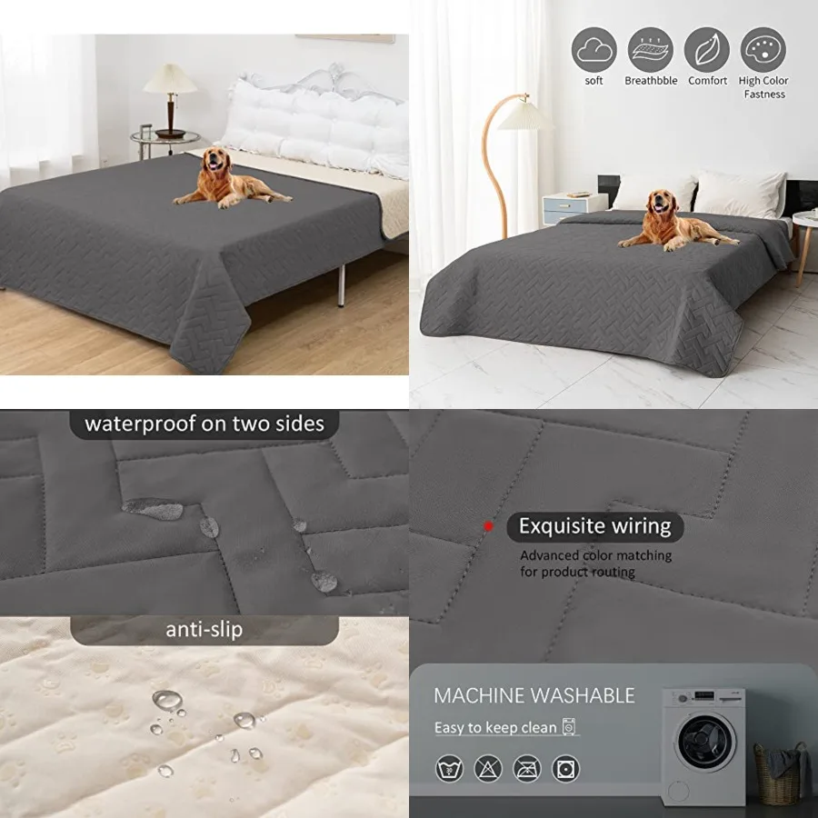 

Waterpro Dog Bed Cover Couch Cover for Pet Anti-Slip Cat Mat Pet Pad Blanket for Sa Chair Recler Bed Furniture Protrctor