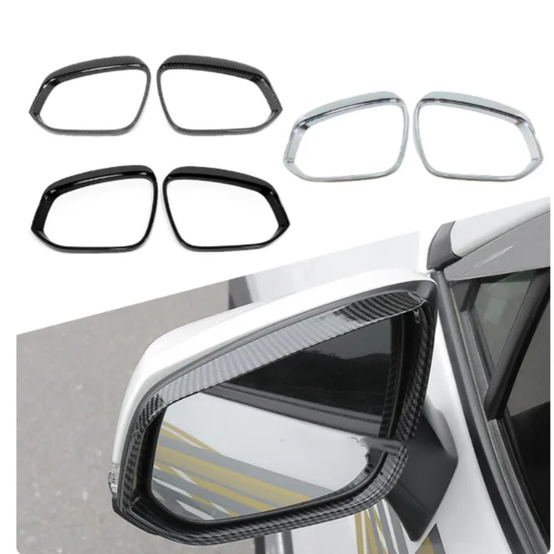 

For Toyota Rav4 2019-2023 Side Rear View Mirror Rain Shield Eyebrow Covers Trim ABS Chrome Car Stickers Decoration