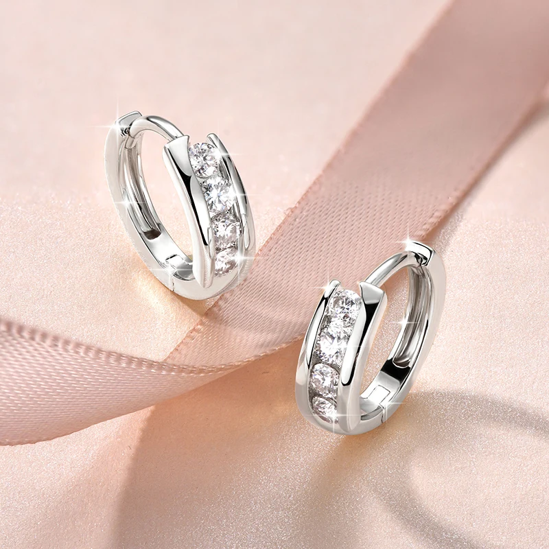 Lnngy zertifizierte 2,5 mm Moissanit-Ohrringe, 14 Karat Gold gefüllte Creolen für Damen, temperamentvoll, vielseitig, Damenschmuck, Geschenk – Detail 9