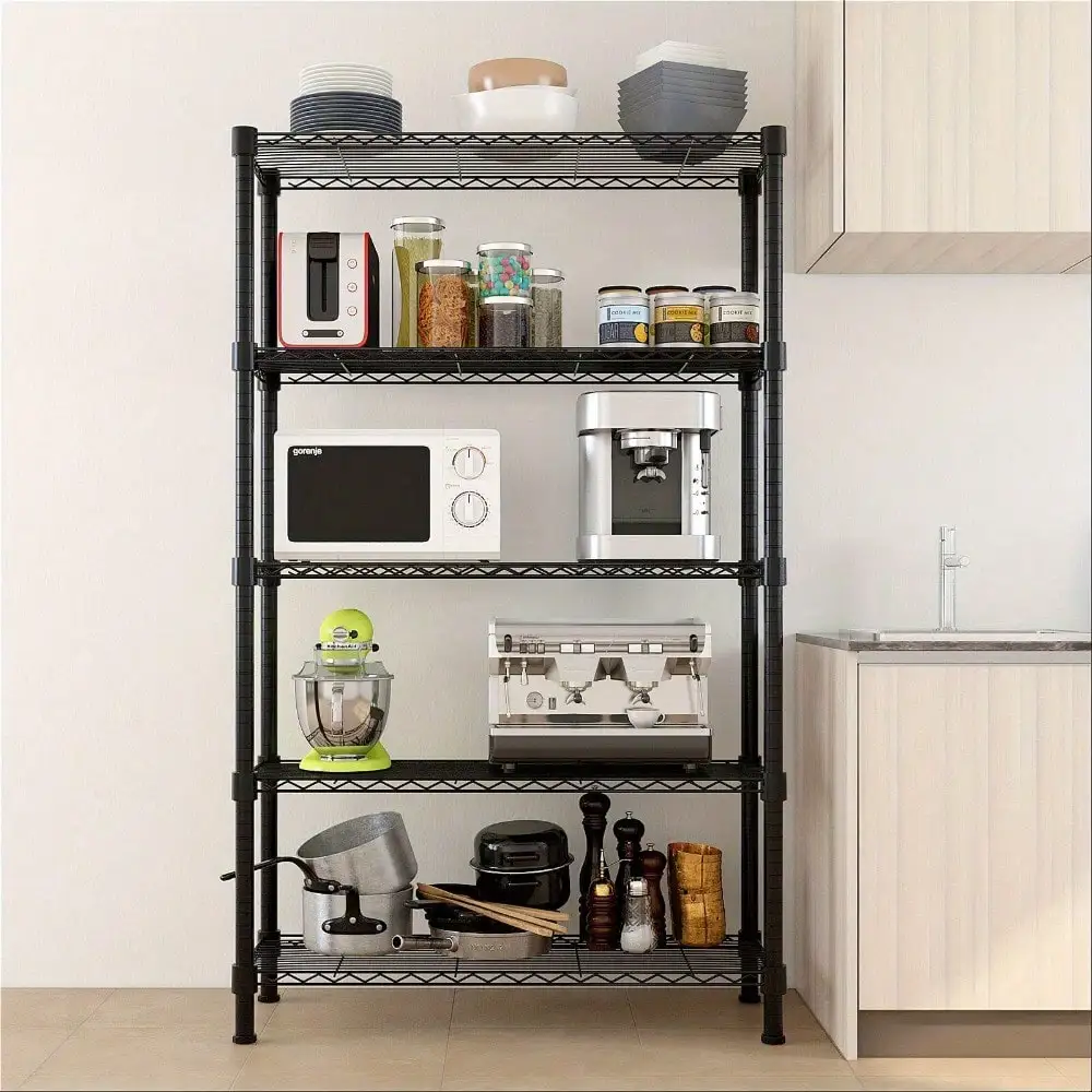 5-Tier Wire Shelving Rack Shelf Unit Adjustable Kitchen Garage Storage Organizer