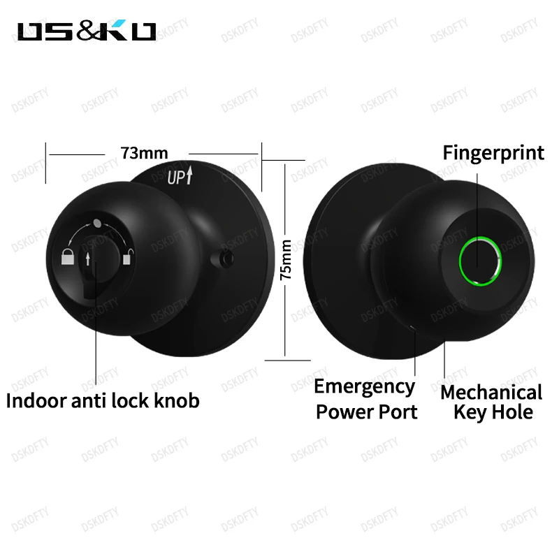 Fingerprint Door Lock For Bedroom Smart Lock Biometric Door Knob Lock with App Control for Bedrooms Cloakroom Apartments Offices