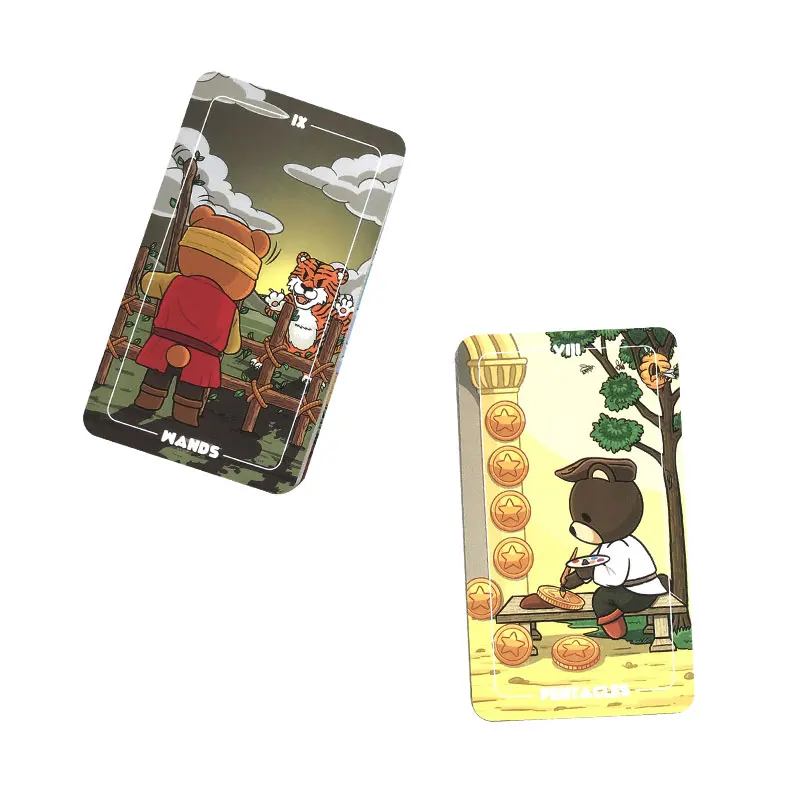 Hot sales Teddy Tarot Oracle Card Fate Divination Prophecy Card Family Party Game Toy Tarot 78 Card Deck