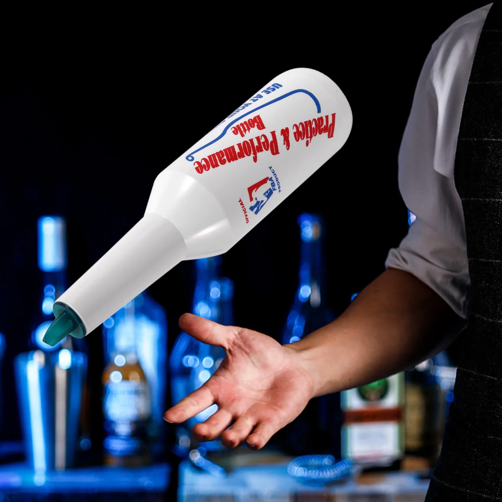 Flair Bartender Bartending Practice Bar Pub Bottle Wine Cocktail Shaker-bianco
