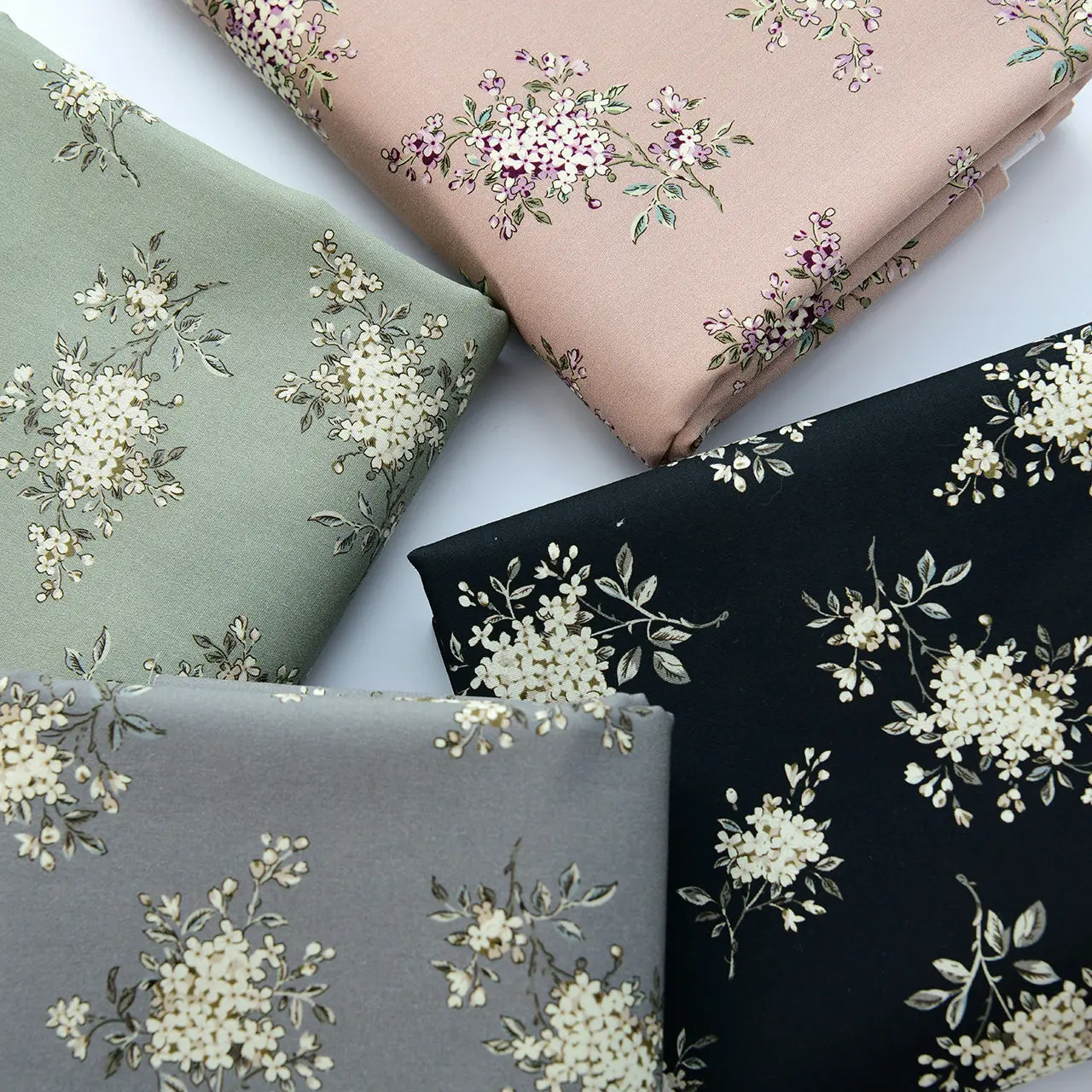 

50×145cm Pure Cotton Poplin Fabric Small Floral Printed Cloth for Handmade DIY Skirt,Dress,Curtain,Tablecloth Sewing Material