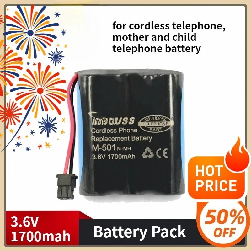

HHR-P501 NI-MH 3.6V 1700mah Rechargeable Battery Pack for Cordless Telephone, Mother and Child Telephone Battery