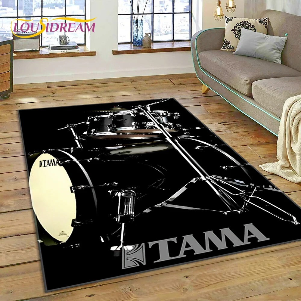 Drum Kit Music Instruments Drum Set Carpet Rug for Home Living Room Bedroom Sofa Doormat Decor,kids Area Rug Non-slip Floor Mat