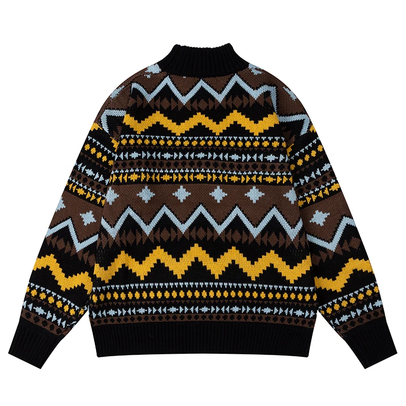 Maglioni lavorati a maglia oversize da uomo autunnali maglioni caldi e accoglienti a righe streetwear Harajuku abbigliamento casual in maglieria dalla vestibilità ampia