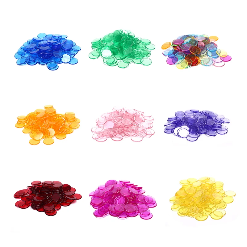 

100pcs 19mm Poker Chips Count Bingo Chips Bingo Game Cards Plastic for Games
