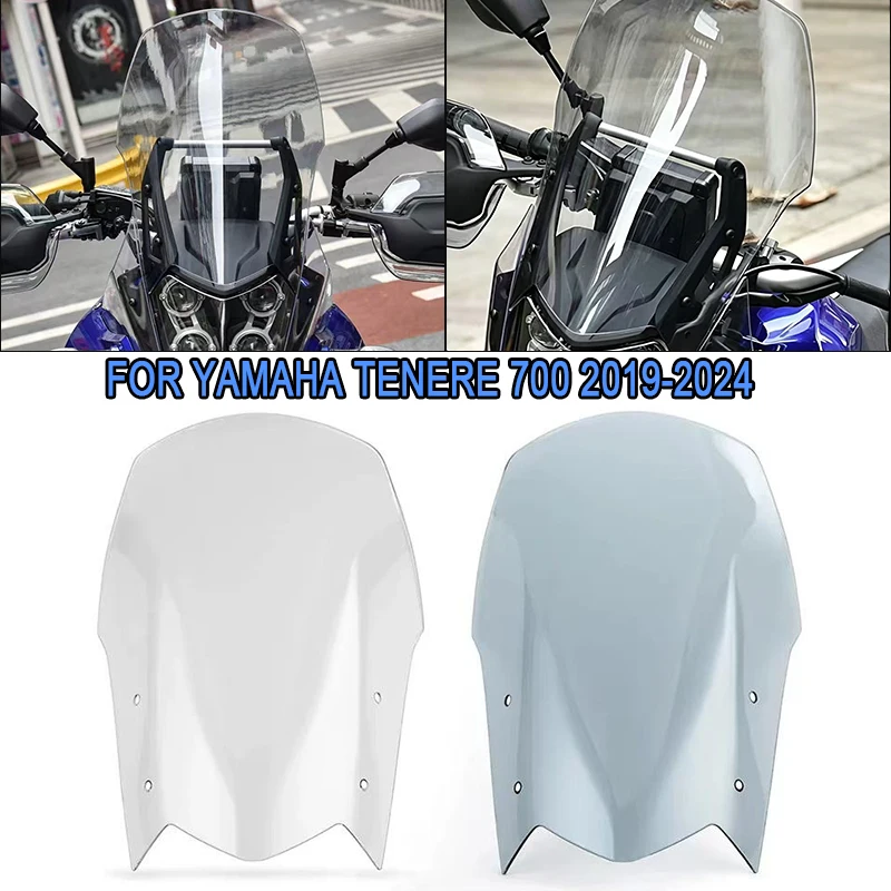 

For Yamaha Tenere 700 Windscreen Windshield Wind Deflector For XTZ700 T700 2019-2024 2021 2022 2023 T7 Motorcycle Accessories