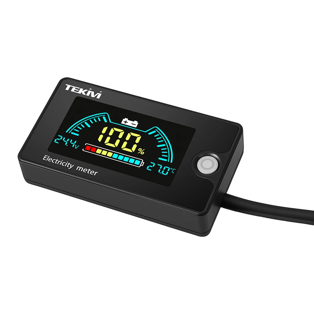 6840 DC 8-100 В ЖК-цветной цифровой индикатор напряжения и мощности для тройных/литий-железных/кислотных аккумуляторов с дисплеем температуры