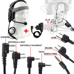 Tactical Shooting Communication Headphone Bowman Elite II Headset U94 PTT Headset Cable Plug Kenwood Baofeng UV-5R Accessories