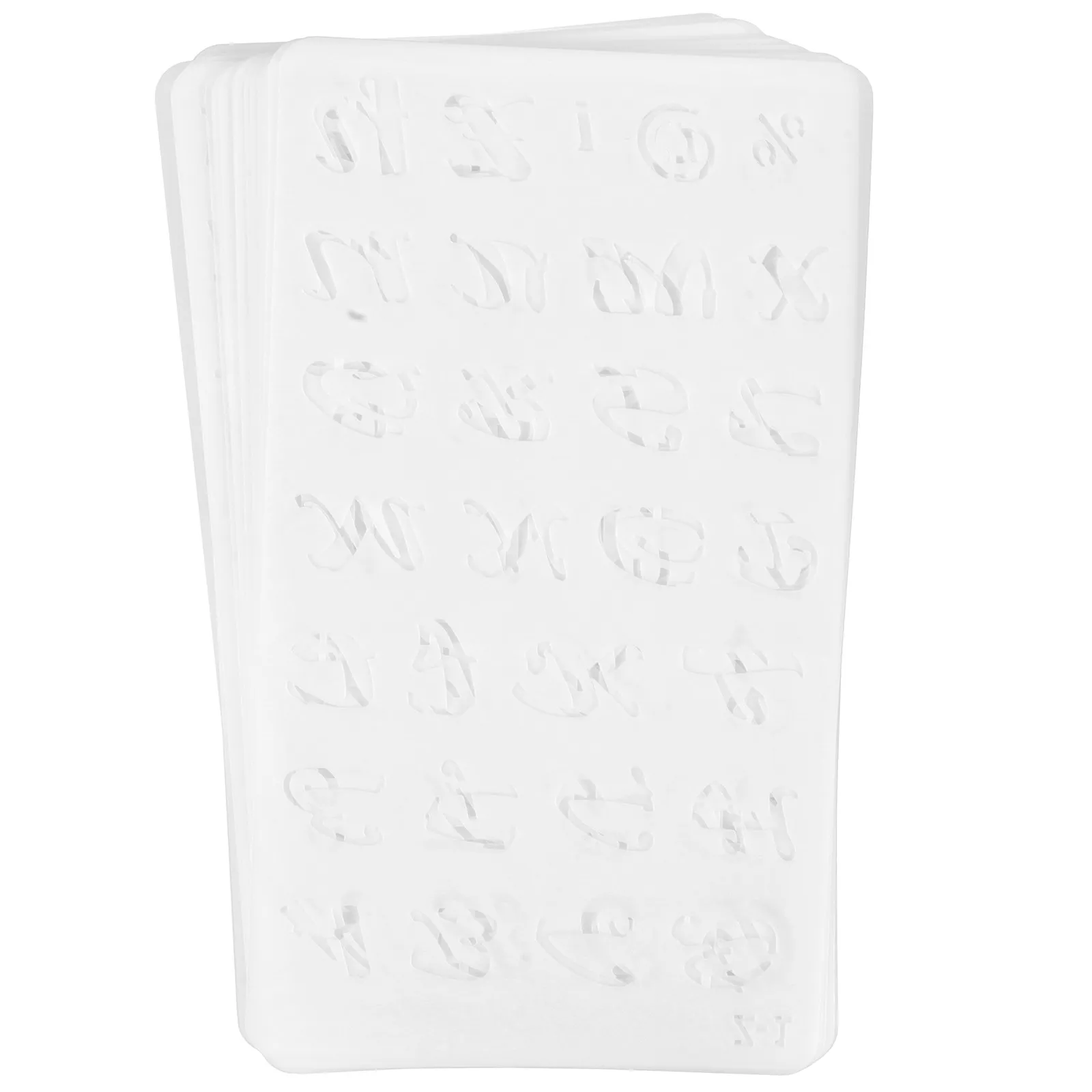 Cursive Letter Stencils 20 Sheets Calligraphy Alphabet Templates Small White Reusable Craft Set