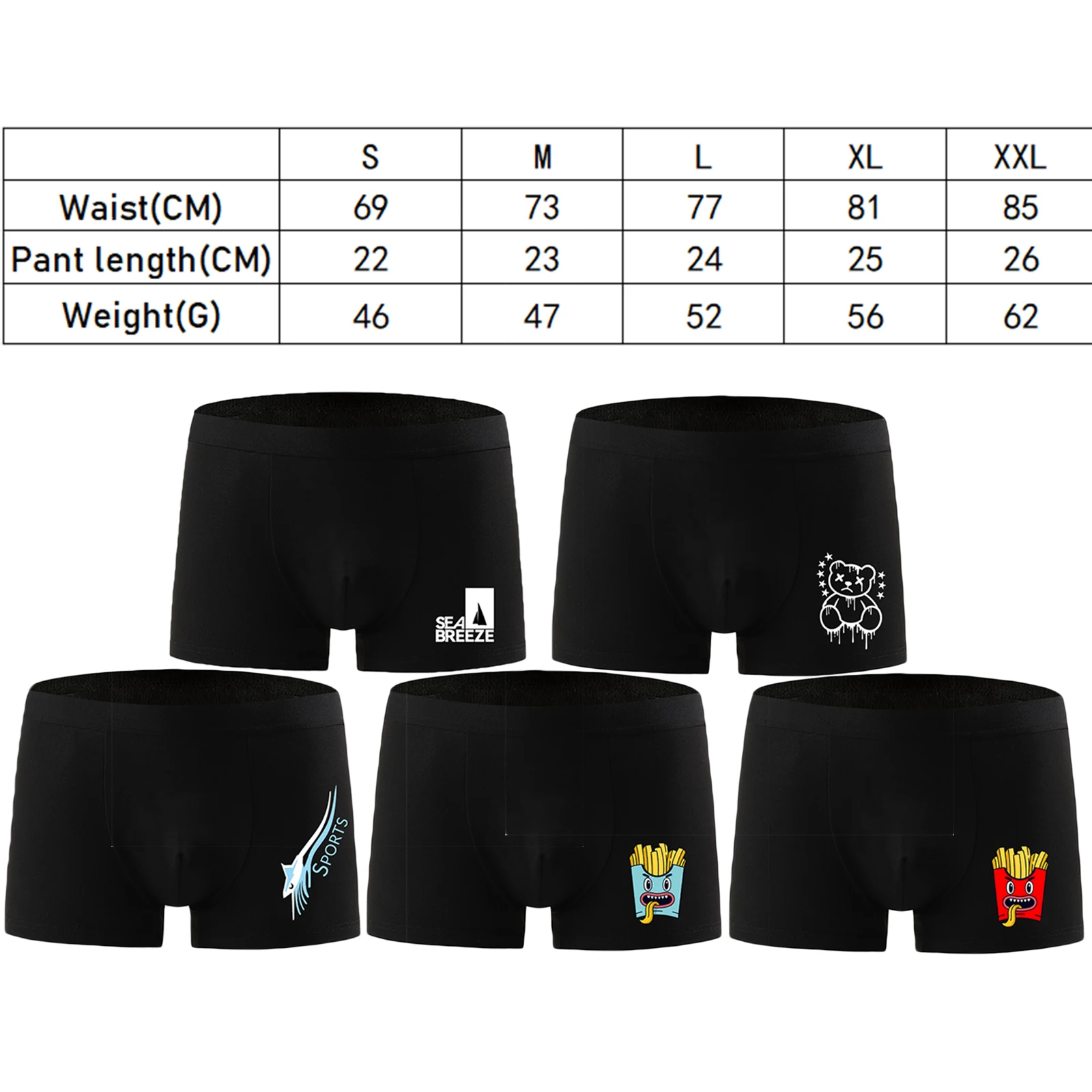 Męskie seksowne, oddychające bokserki typu slipy plus size z niskim stanem, majtki z wypukłym przodem U, modne, drukowane, obcisłe, bezszwowe majtki męskie.