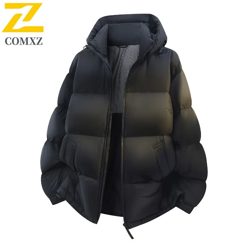 Mens Down Jacket 2025 Classic Hooded Mountaineering Windproof Parka Casual Travel Lightweight Cold Resistant Winter New Coat