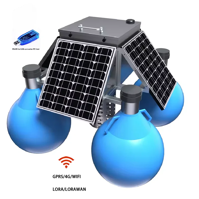 MULTI PARAMETER WATER QUALITY SENSOR WITH SOLAR POWER MEASURING PH DO EC TURBIDITY AMMONIA NITRATE TEMPERATURE SUPPORTED