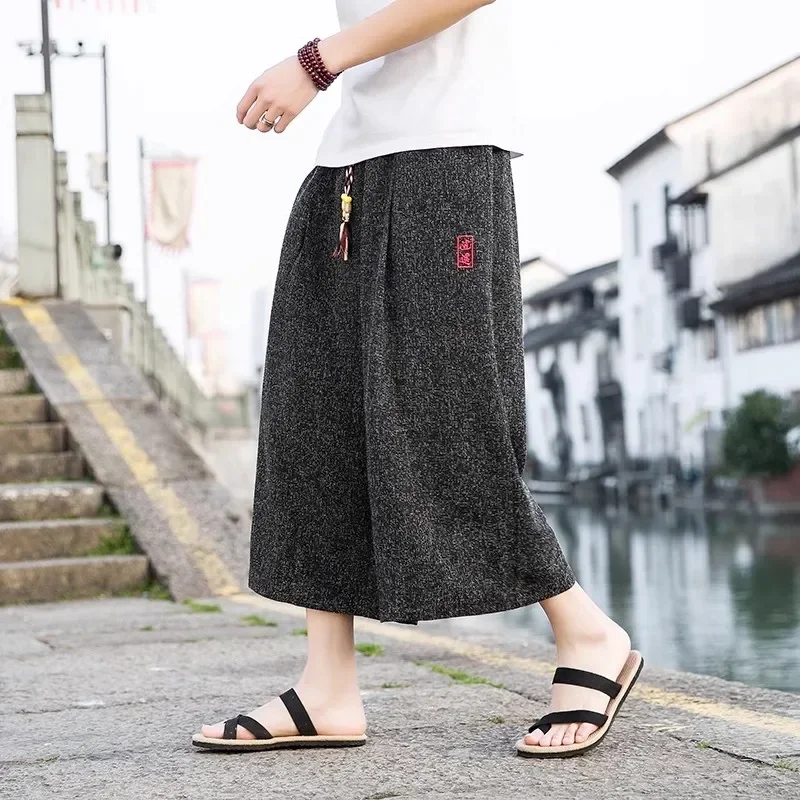 Men’s Harem Pants 2024 Summer Men Baggy Shorts Vintage Streetwear Sweatpants Male Loose Wide leg pants