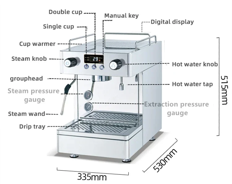 Electrical manual barista italian cafetera italiana express kaffeemaschine portable coffee machine professional espresso makers