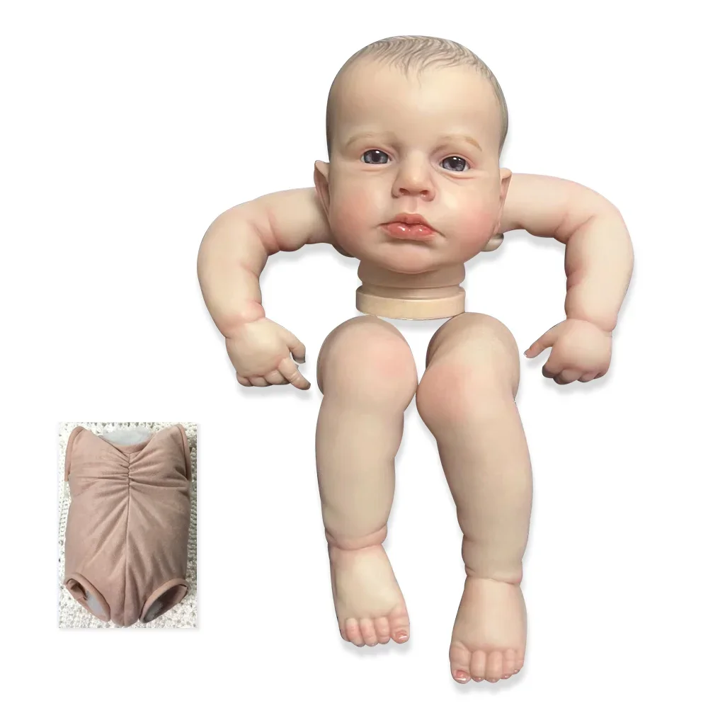 

19inch Bebe Reborn Baby Doll Kit Already Painted Awake Loulou Lifelike 3D Painting Visible Veins Unassembled Doll Parts