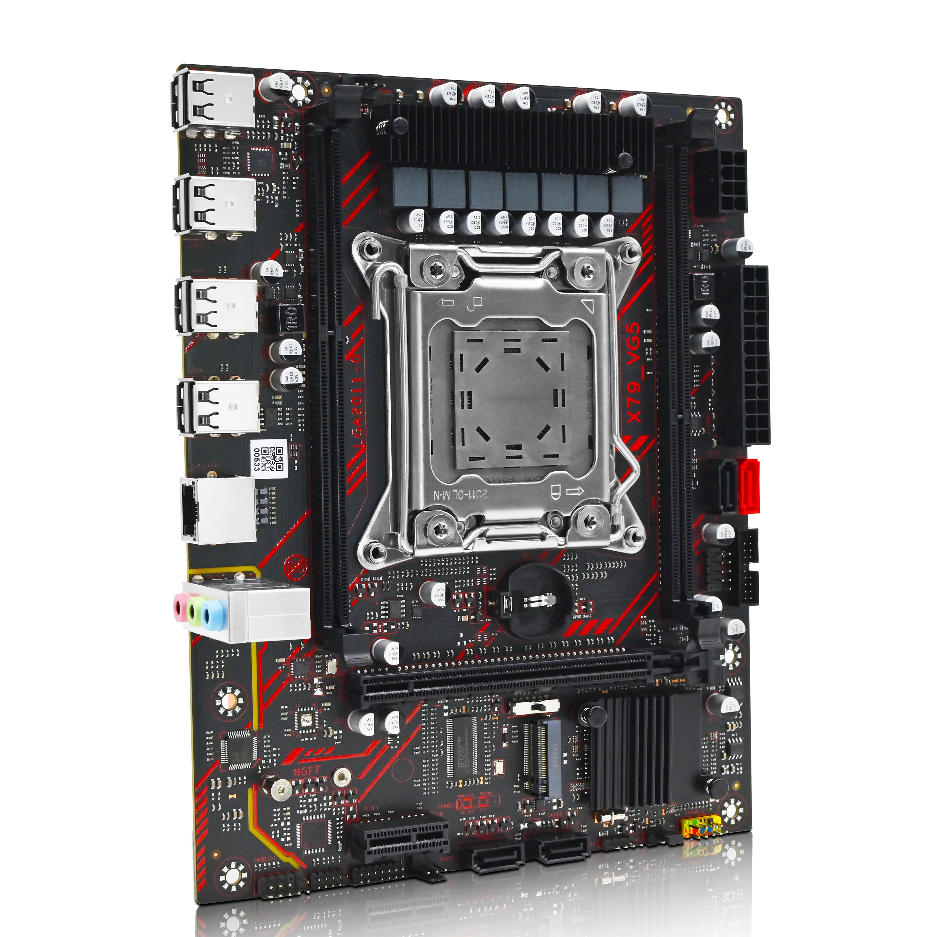 ZSUS X79 Motherboard Set Kit With Intel LGA2011 Xeon E5 2630 V2 CPU DDR3 1*16GB ECC RAM Memory Support M.2 NVME Slot
