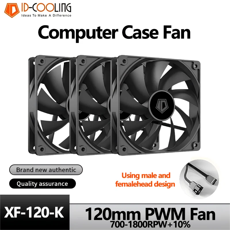 ID-COOLING XF-120-K كفاءة البساطة ألعاب الكمبيوتر مروحة حالة الكمبيوتر 12 فولت 4Pin PWM ضبط سرعة التسلسلي التبريد Ventilador #1