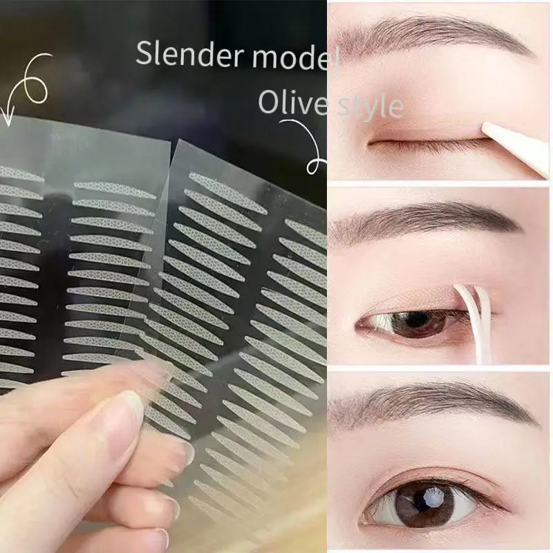 สติกเกอร์เปลือกตาสองชั้นที่มองไม่เห็นโปร่งใสตาโตธรรมชาติยกสติกเกอร์เปลือกตาสองชั้นลูกไม้ตาข่ายไร้รอย