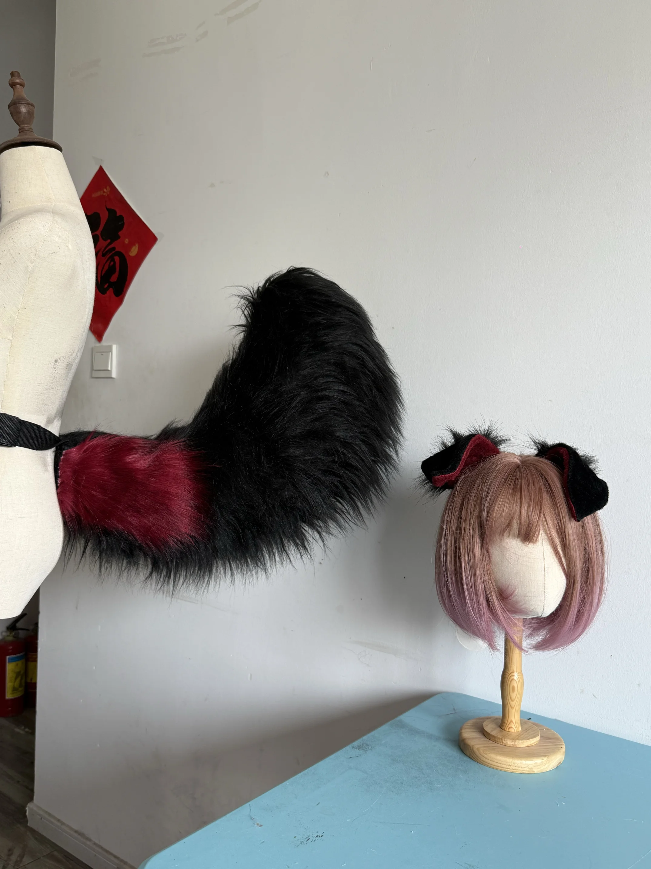 

Game Arknights Yu LaoJiang Ears Tail Cosplay Props Headwear Walnut Hair Hoops Tricolor Fox Tail Halloween Costumes Accessories