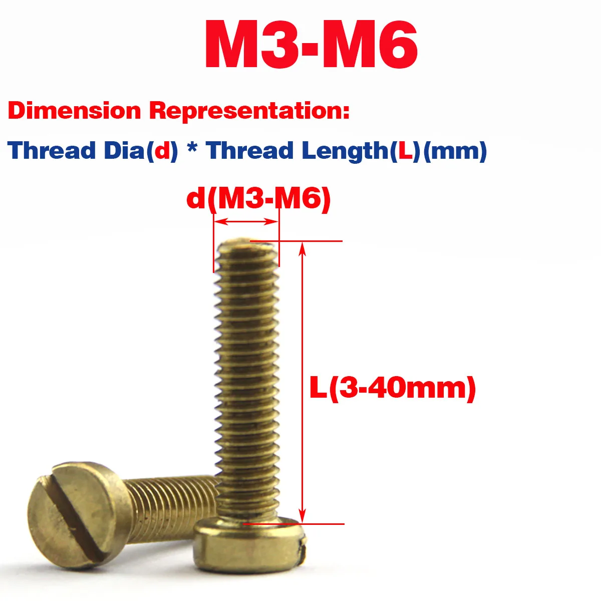 Brass Cheese /Flat Head Slotted Screw  M2-M6