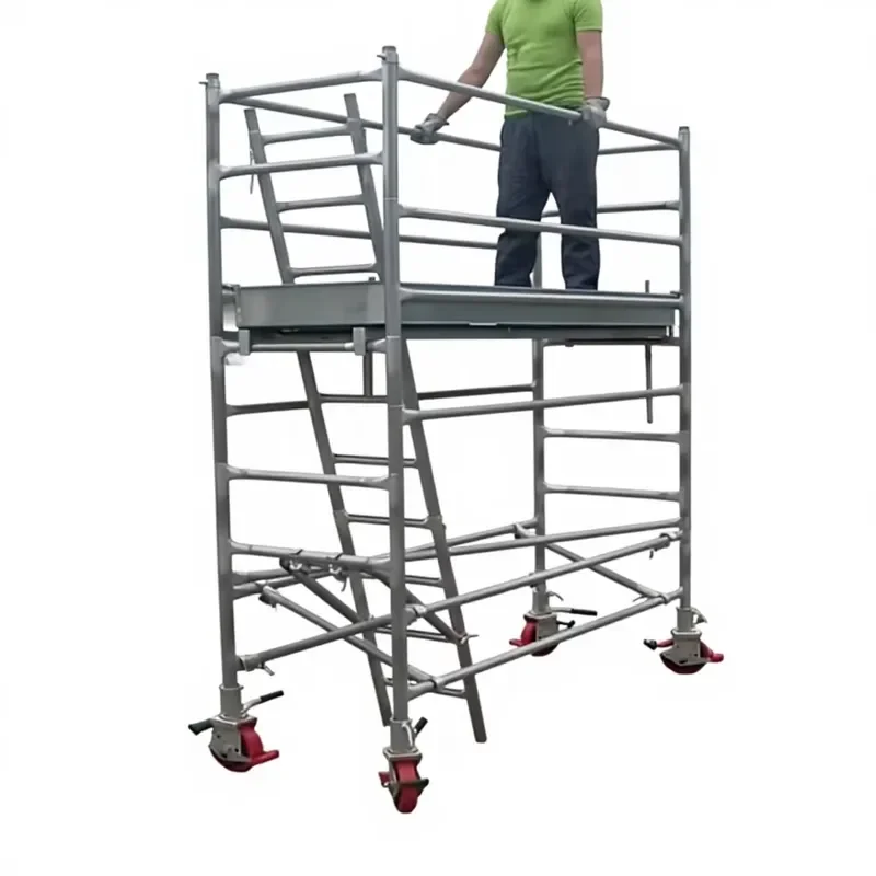 Movable Building Aluminum Scaffolding Straight Ladders and Inclined Ladders Mobile Aluminum Folding Scaffold for Construction