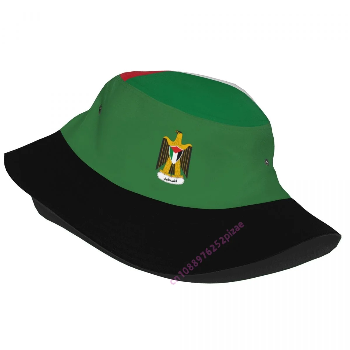 Palestine 3D Flag Men Women Soccer Bucket Hat Outdoor Sun Protection Cap Breathable Mesh For Fisherman Camping Hiking view 2