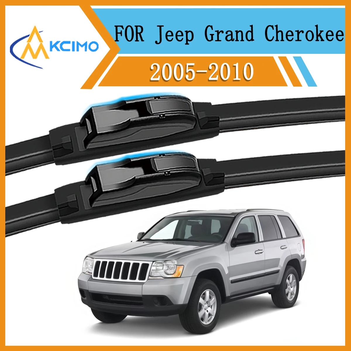 

Exact Fit & Quiet Windshield Wiper Blades For Jeep Grand Cherokee WK 2005-2010 Replacement All-Season Rubber Easy Installation
