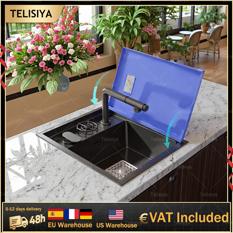 

Стиральная машина для Gup, скрытая барная раковина, кухонная раковина из нержавеющей стали, маленькая, с одним слотом и крышкой, садовая раковина для балкона