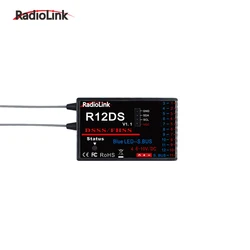 RadioLink R12DS 2.4GHz 12CH DSSS & FHSS Receiver for RadioLink AT9 AT9S AT10 AT10II Transmitter Support For SBUS PWM