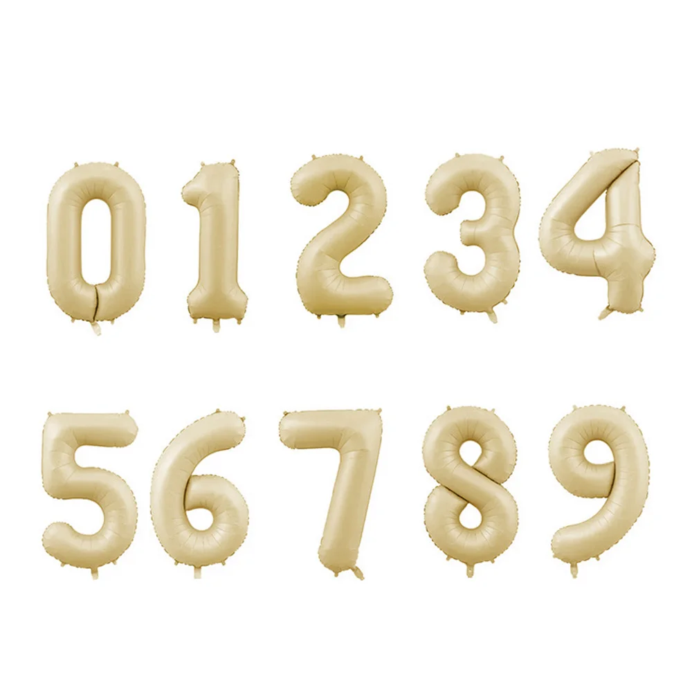18/40 Zoll braun-beige Zahlenballon 1, 2, 3, 4, 5, 6, 7, 8, 9, Boho-Karamell-Creme-Folien-Zahlen-Globos für Geburtstags- und Jubiläumsdekorationen – Detail 5