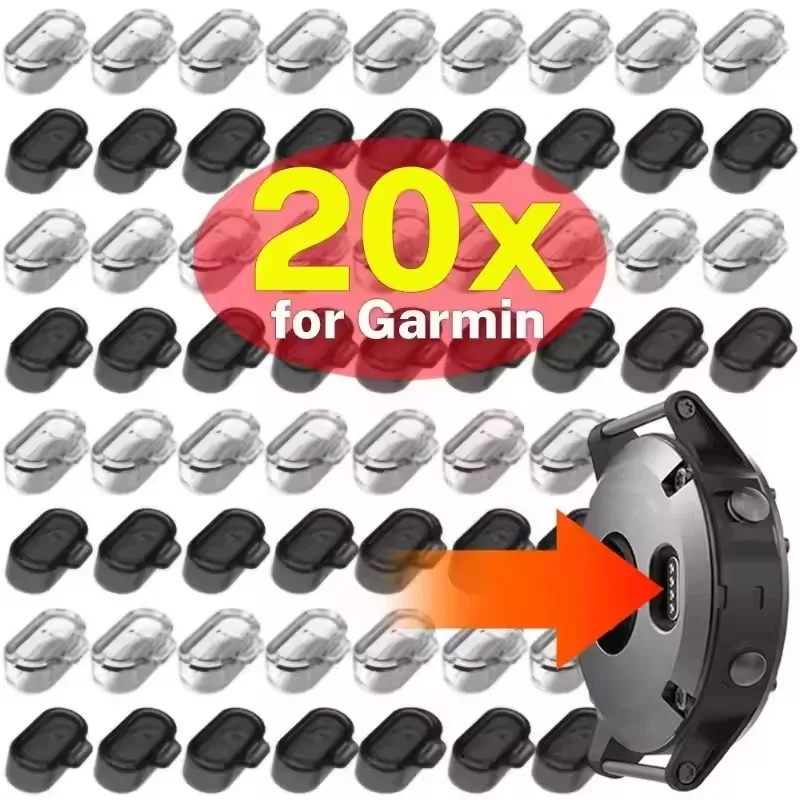 Charging Port Dustproof Plug Cover Protector Cap for Garmin Forerunner 955 945 255 Fenix 7 7S 7X 6 6S 6X TPU Clear Dust Cap Case