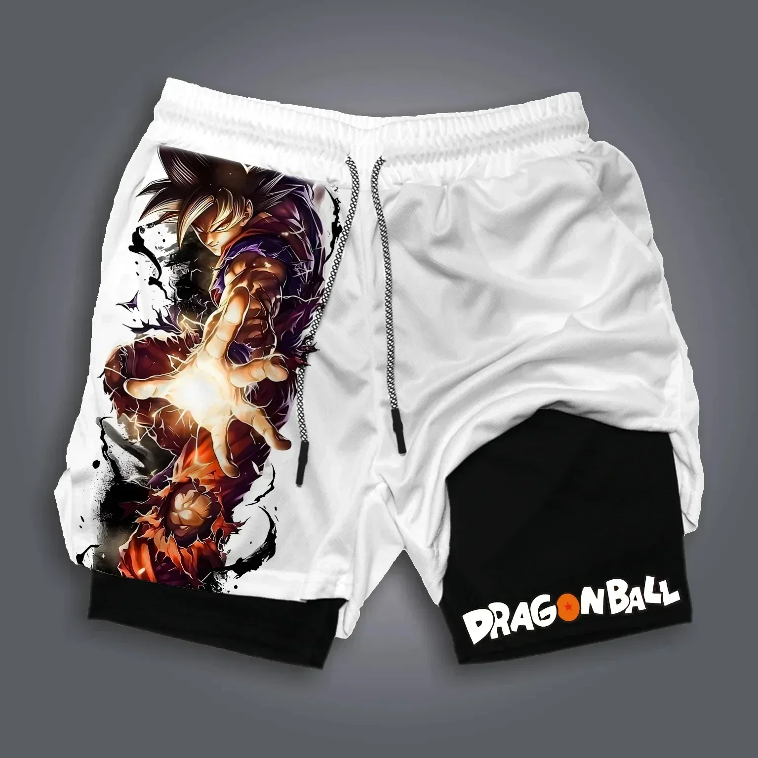 Pantaloncini da palestra Dragon Ball Z Sparco 2025 NUOVI capelli Goku Fighting Pose Stampa anime Abbigliamento fitness ad asciugatura rapida con coulisse Cosplay
